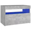 Betonszürke éjjeliszekrény LED-lámpákkal 60 x 35 x 40 cm
