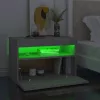 Betonszürke éjjeliszekrény LED-lámpákkal 60 x 35 x 40 cm