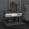 Betonszürke éjjeliszekrény LED-lámpákkal 60 x 35 x 40 cm