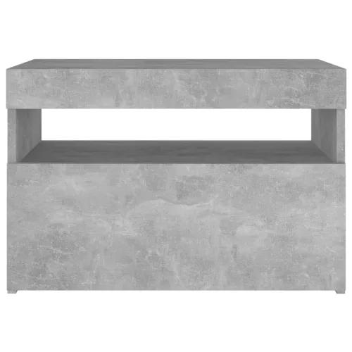 Betonszürke éjjeliszekrény LED-lámpákkal 60 x 35 x 40 cm