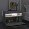 2 db betonszürke éjjeliszekrény LED-lámpákkal 60 x 35 x 40 cm