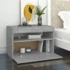 2 db betonszürke éjjeliszekrény LED-lámpákkal 60 x 35 x 40 cm