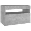 2 db betonszürke éjjeliszekrény LED-lámpákkal 60 x 35 x 40 cm