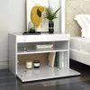 2 db magasfényű fehér éjjeliszekrény LED-lámpákkal 60x35x40 cm