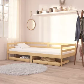 Tömör fenyőfa dívány fiókokkal 90 x 200 cm