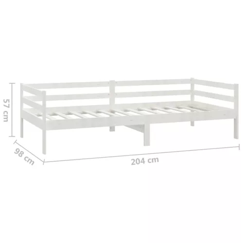 Fehér tömör fenyőfa dívány fiókokkal 90 x 200 cm