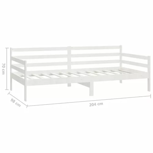 Fehér tömör fenyőfa dívány fiókokkal 90 x 200 cm