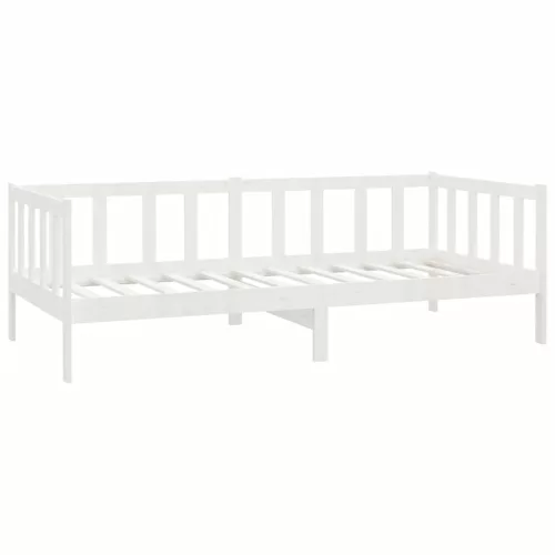 Fehér tömör fenyőfa dívány fiókokkal 90 x 200 cm