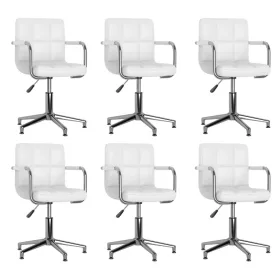 6 db fehér forgó műbőr étkezőszék