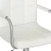 Fehér műbőr forgó étkezőszék