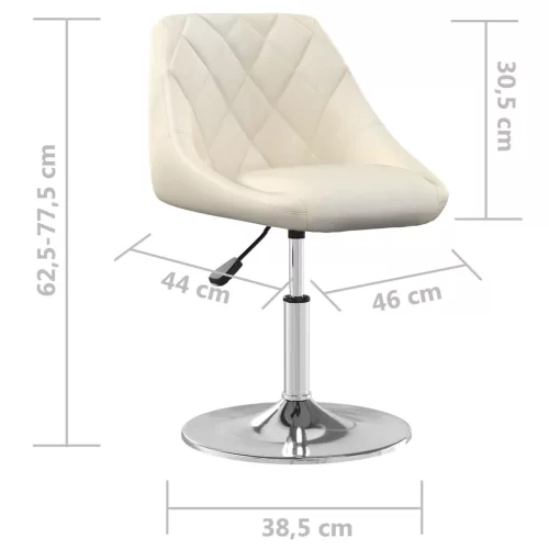 4 db krémszínű bársony forgó étkezőszék