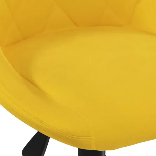 Mustársárga bársony forgó étkezőszék