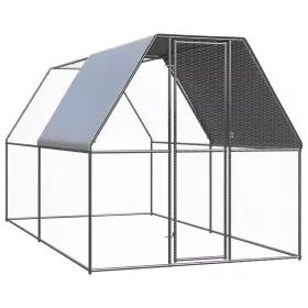 Kültéri horganyzott acél tyúkól 2 x 4 x 2 m