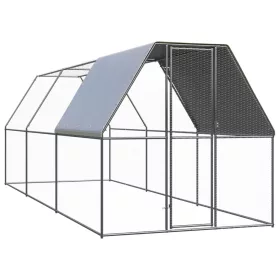 Kültéri horganyzott acél tyúkól 2 x 6 x 2 m