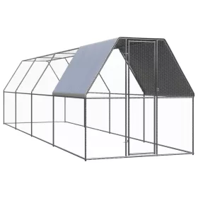 Kültéri horganyzott acél tyúkól 2 x 8 x 2 m