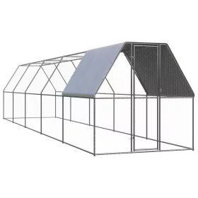 Kültéri horganyzott acél tyúkól 2 x 10 x 2 m