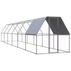 Kültéri horganyzott acél tyúkól 2 x 12 x 2 m