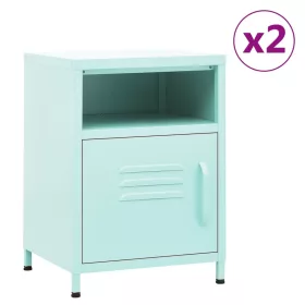 2 db menta acél éjjeliszekrény 35 x 35 x 51 cm