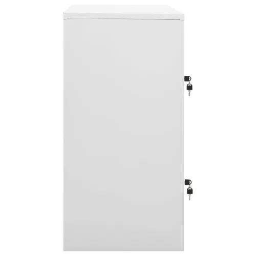 2 db világosszürke acél zárható szekrény 90 x 45 x 92,5 cm