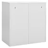 2 db világosszürke-piros acél zárható szekrény 90x45x92,5 cm
