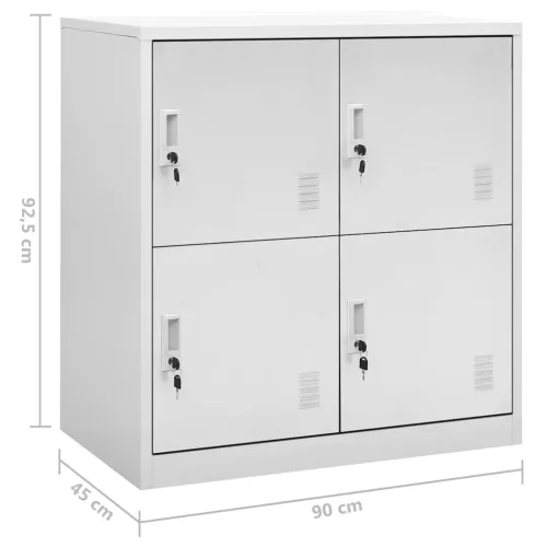 5 db világosszürke acél zárható szekrény 90 x 45 x 92,5 cm