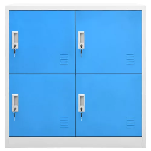 5 db világosszürke-kék acél zárható szekrény 90 x 45 x 92,5 cm