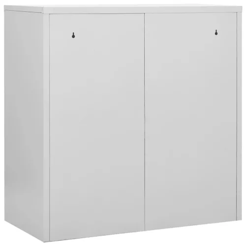 2 db világosszürke-piros acél zárható szekrény 90x45x92,5 cm