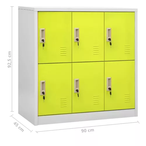 2 db világosszürke-zöld acél zárható szekrény 90 x 45 x 92,5 cm