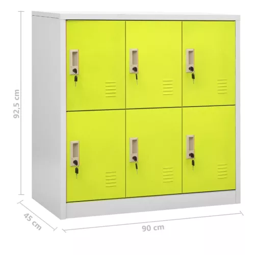 5 db világosszürke-zöld acél zárható szekrény 90 x 45 x 92,5 cm