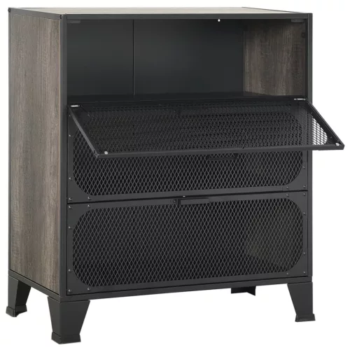 2 db szürke fém és MDF tárolószekrény 72 x 36 x 82 cm