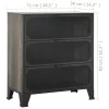 2 db szürke fém és MDF tárolószekrény 72 x 36 x 82 cm