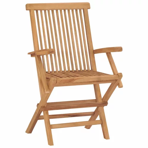 6 db tömör tíkfa összecsukható kerti szék