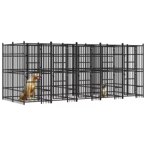Acél kültéri kutyakennel 9,22 m²