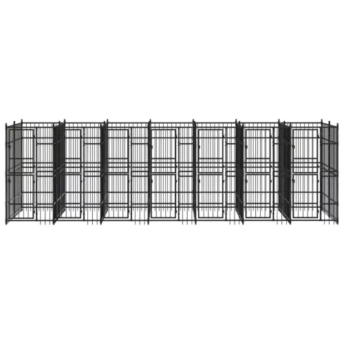 Acél kültéri kutyakennel 12,9 m²