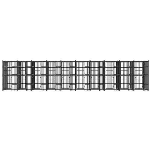 Acél kültéri kutyakennel 18,43 m²