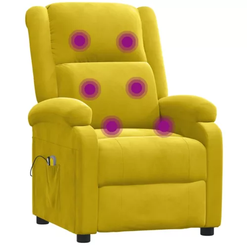 Sárga bársony elektromos masszázsfotel