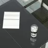 Fekete acél és üveg kerti étkezőasztal 200 x 100 x 74 cm