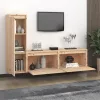 3 db tömör fenyőfa TV-szekrény