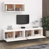 3 darab fehér tömör fenyőfa TV-szekrény