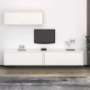 3 részes TV szekrény szett Fehér tömörfa fenyő