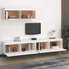 3 részes TV szekrény szett Fehér tömörfa fenyő