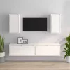 4 darab fehér tömör fenyőfa TV-szekrény