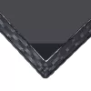 Fekete polyrattan és üveg kerti asztal 240 x 90 x 74 cm