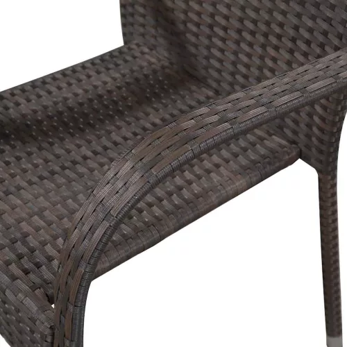 4 db barna rakásolható polyrattan kültéri szék