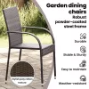 4 db barna rakásolható polyrattan kültéri szék