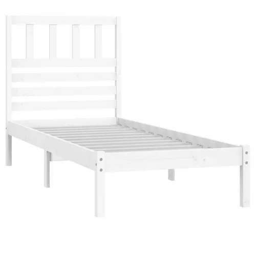 Fehér tömör fenyőfa ágy matrac nélkül 75 x 190 cm