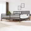 Szürke tömör fa ágykeret 200 x 200 cm