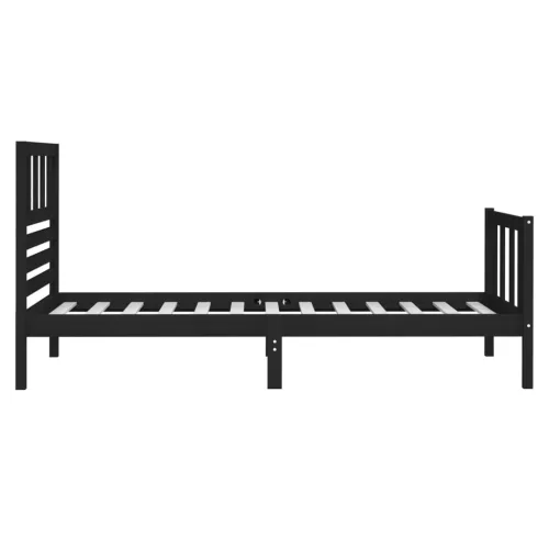 Fekete tömör fa ágykeret 75 x 190 cm (Small Single)