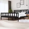 Fekete tömör fa ágykeret 200 x 200 cm