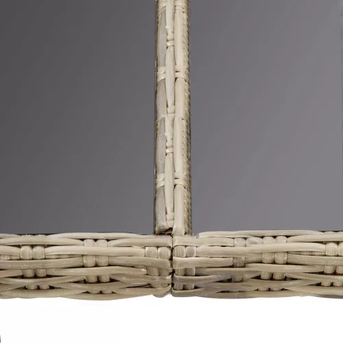 Barna üveg és polyrattan kerti étkezőasztal 200 x 100 x 74 cm